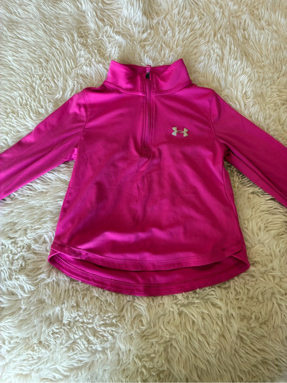Under Armour Girls Hot Pink Half-Zip Athletic Top